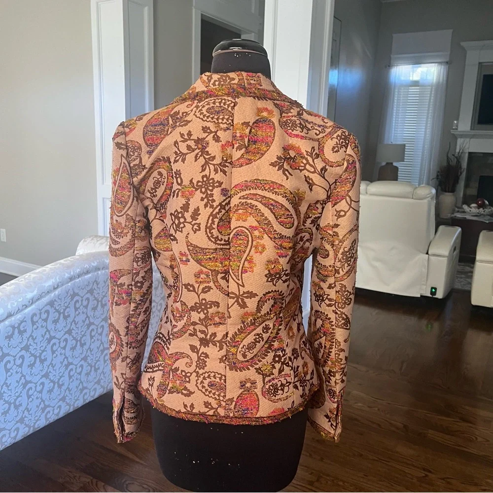 Vision Apparel Women’s Tapestry Blazer Coat - Size 8 - Picture 3 of 8